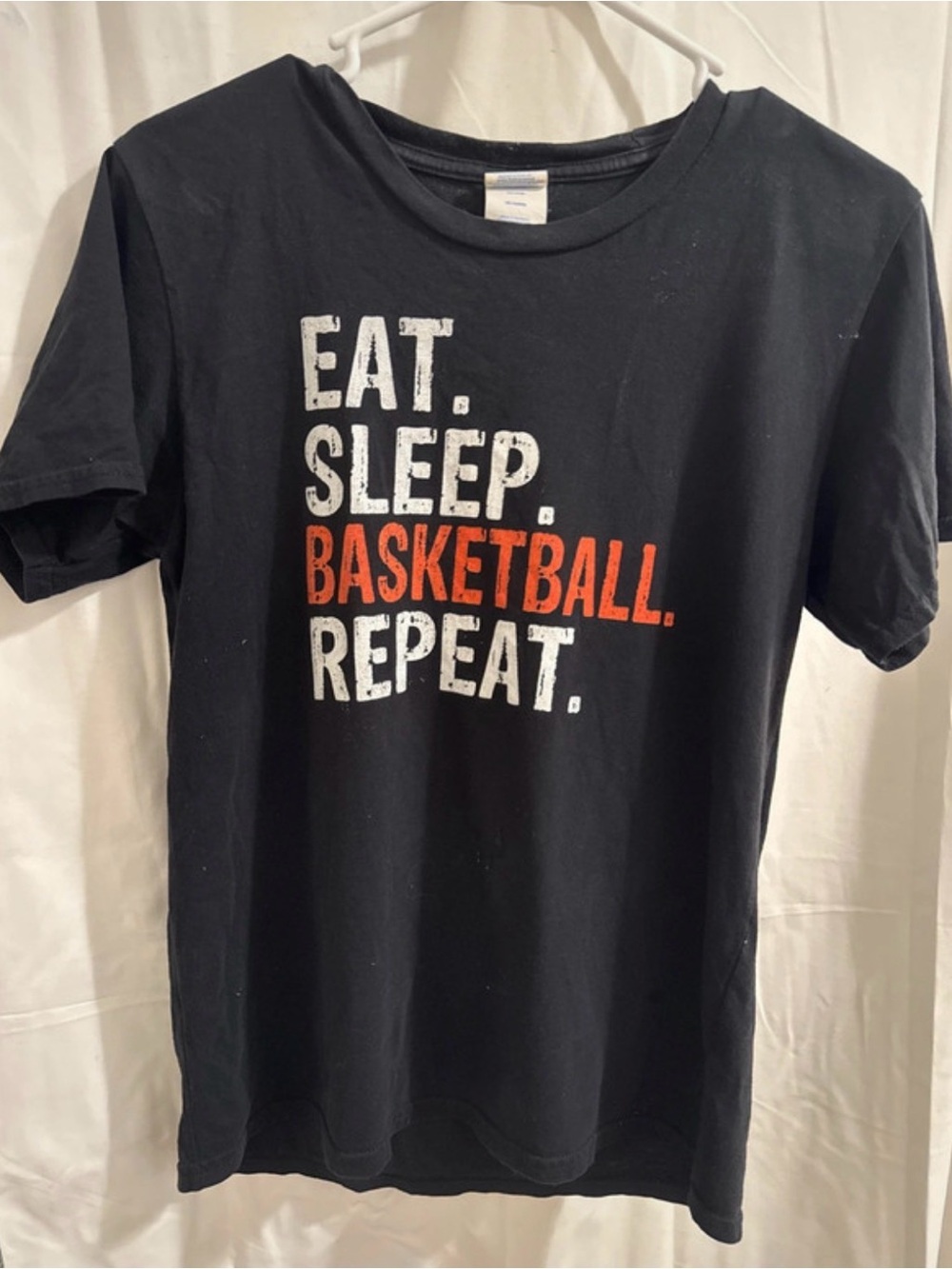Kids Black-  'Eat. Sleep. Basketball. Repeat.' Graphic T-Shirt